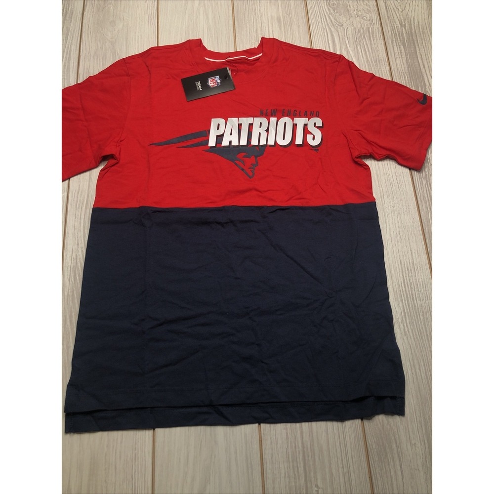 New Nike Mens New England Patriots Football Shirt Size Medium Red Navy